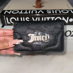 Juicy Couture Black Liquorice Heartless Slim Elongated Bifold Wallet